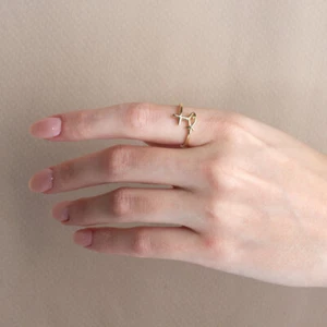 10k massiver Gelbgold Christian Ichthys Jesus Fisch Kreuz umlaufend Band Ring - Bild 1 von 2