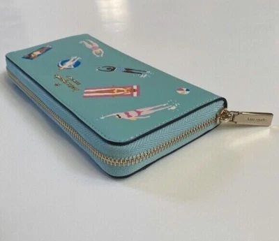 Kate Spade Large Continental Wallet Blue Poolside ZipAround K7199 NWT $239 MSRP - Image 1 of 4