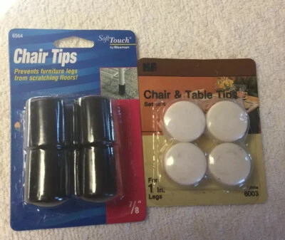 Puntas de patas de silla blanco y negro. Lote de 2 Foto 1 de 2