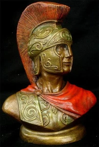 Greek Roman Art Spartan Bust Soldier Statue Sculpture - Picture 1 of 1