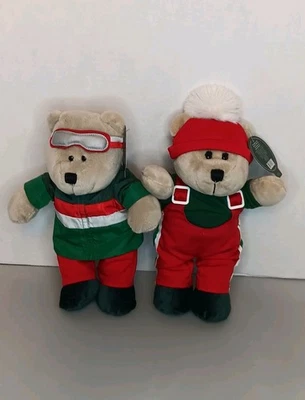 Starbucks Bearista Bears Boy Girl Christmas Holiday Plush 10" Ski Snow Bear 2019 - Image 1 of 4