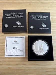 America the Beautiful Five Ounce Silver Quarter Coin Perry’s Victory 2013 NQ6 - Picture 1 of 4