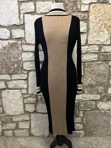 Taylor Damen Pullover Kleid Schwarz Braun Langarm Gr. L Neu mit Etikett - Bild 1 von 4