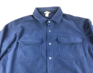 Duluth Trading Shacket Men's Sz XL Navy Fleece Metal Snap Shirt Jacket Polyester - Picture 1 of 17