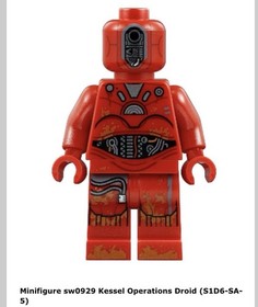 Brand New S1D6-SA-5 KESSEL Operations DROID SW0929 Lego STAR WARS From Set 75212