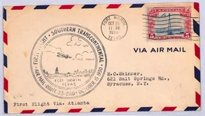 USA Air Mail Cover FIRST FLIGHT Atlanta Texas Fort Worth 5c 1930 {samwells}YU258 - Picture 1 of 11