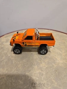 Majorette 1980s Toyota Orange 4x4 Pickup Truck Vintage Diecast Made In France - Picture 1 of 13