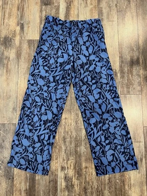 Pantalones Talbots Pierna Ancha Pull On Colocados Estampado Vides Talla M Bolsillos Azules Foto 1 de 4