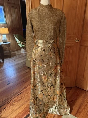 Henry Lee Vintage Foil And Lame Gown Size 10 - Image 1 of 4