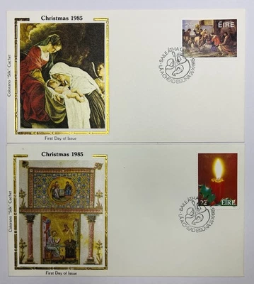 Ireland 1985 Christmas 2 x EIRE Irish First Day Cover Stamps Envelope FDC - Image 1 of 3