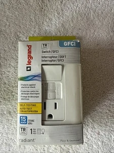 Pass & Seymour 1597SWTTRWCC4 15A White Swit Self GFCI - Afbeelding 1 van 1