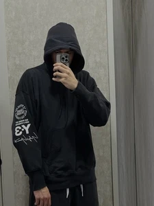 Rare Adidas X Yohji Yamamoto Y-3 Japanese oversized black hoodie Men’s Size L - Picture 1 of 18