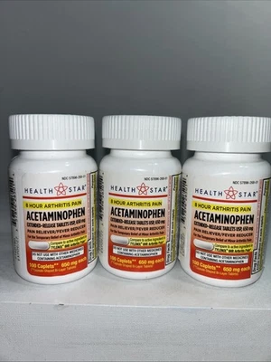 3 selados 8 horas dor artrite paracetamol liberação prolongada 100 cápsulas cada 650 mg - Imagem 1 de 4