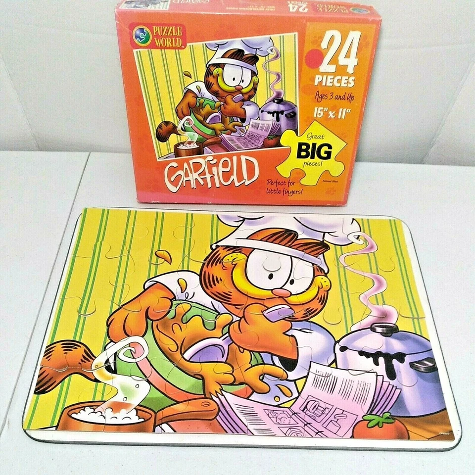 PUZZLE WORLD 15" X 11" VINTAGE GARFIELD ROMPECABEZAS COMPLETO 1999 Año bisiesto LLC Foto 1 de 4