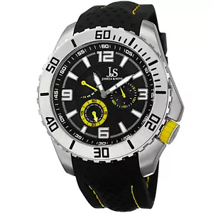 Neu Herren Joshua & Sons JS53YL Quarz leicht lesbare Multifunktion Silikon Uhr - Bild 1 von 4