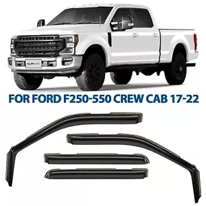 Rain Guards Vent Visors Shade for 2017-2022 Ford F250 Super Duty SuperCrew - Picture 1 of 8