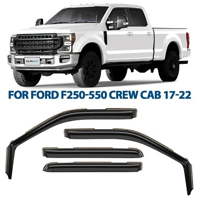 Protectores de lluvia viseras de ventilación pantalla para Ford F250 Super Duty SuperCrew 2017-2022 Foto 1 de 4