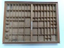 Vintage Printer's Wooden 2/3 Size Type Tray Shadow Box 
