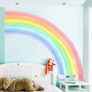 Large Half Rainbow Wall Decal Girls Bedroom Kids Room Nursery Wall Sticker - Picture 1 of 4