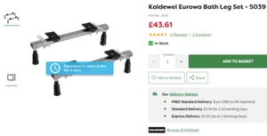 Set gambe da bagno Kaldewei Eurowa - acciaio - 5039 - negozio di bagni - prezzo consigliato: £ 69 - Foto 1 di 4
