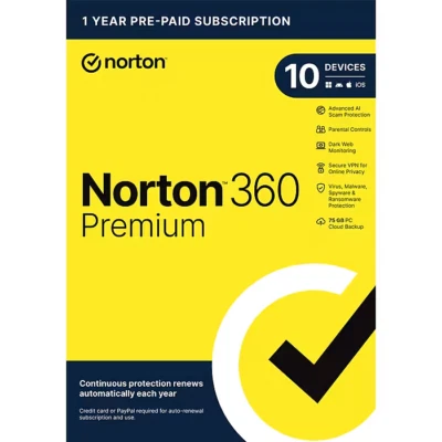 Norton 360 Premium 10 Devices 2025 VPN Antivirus Cloud Software 1 year Key card - Image 1 of 4