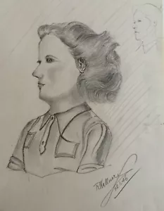 ROBERT WELLNER Jewish from Birmingham England 1946 Pencil Drawing Portrait - Picture 1 of 10