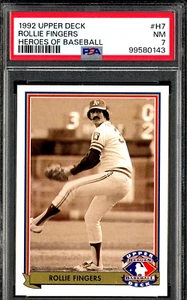 1992 Upper Deck Heroes Of Baseball #H7 Rollie Fingers Oakland A's HOF PSA 7 NM - Picture 1 of 2