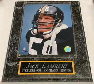 JACK LAMBERT PITTSBURGH STEELERS FRAMED 8X10-MAN CAVE DECOR-12X15 WALL PLAQUE - Picture 1 of 3
