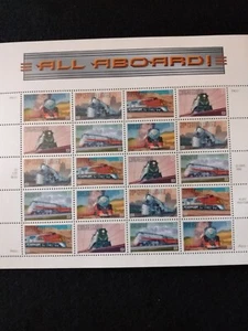 U.S. Stamp Mint Sheet, #3333/37, Trains, 33 cents, M/VF/NH 20ct, 1999  - Picture 1 of 2