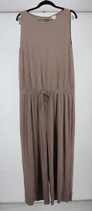 Chicos Travelers 2 Jumpsuit Size Large Tie-Waist Wide Leg Crop Slinky Brown New - Picture 1 of 8