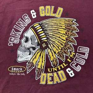 T-shirt Washington Redskins Smack Apparel rosso e oro fino a quando non sono morto e freddo 3XL - Foto 1 di 7