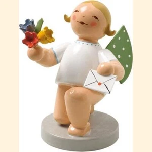 Wendt & Kühn Grünhainichener Engel mit Brief + Blumen kniend 650/153 blond/braun - Bild 1 von 5