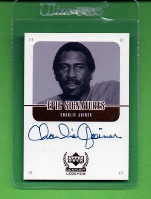 CHARLIE JOINER  1999 UD CENTURY LEGENDS  EPIC SIGNATURES AUTOGRAPH  - Image 1 of 2