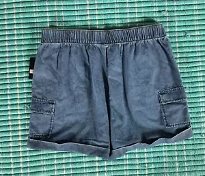 Women's Lucky Brand NWT Pull-On Denim Cargo Shorts Size L Elastic Waist MSRP $79 - Picture 1 of 9