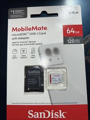 Mobile Mate 64GB Card, MicroSDXC UHS-I Card With Adapter - Image 1 of 2