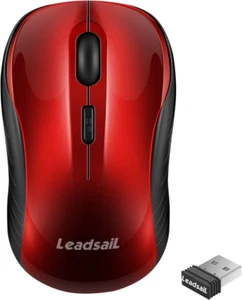 Wireless Mouse, 2.4Ghz USB Cordless Mouse for Laptop, Compact Silent Mice, 4 But - Picture 1 of 7