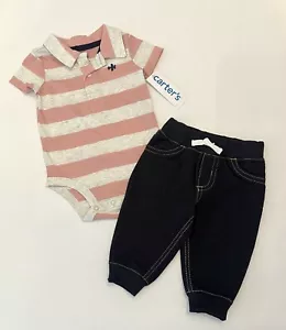 Carters Baby Boy Clothes 6 Months Pants Bodysuit 2 PC Set Cute Outfit New - Picture 1 of 4