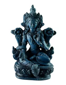Green Tara Goddess Statue in Resin Blue Buddha 10 cm - 3139 - Picture 1 of 6