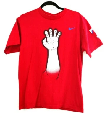 Old Texas Rangers Majestic T-Shirt Red Hands Deer MLB Baseball Sz M - Image 1 of 4