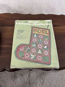 Vintage Bucilla Christmas Needlepoint Stocking Kit, "Noel", #60330, New Kit - Picture 1 of 2