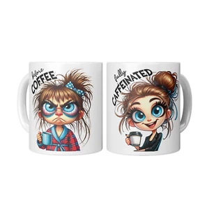 Funny Coffee Lover Mugs Before After Caffeine Gifts for Women Mothers Day 2025 - Picture 1 of 6