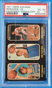 1971-72 TOPPS STICKERS TRIO 22-23-24 PETE MARAVICH JOHN HAVLICEK PSA 4 VG-EX