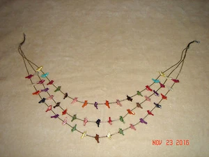Vintage Zuni drei Strang Vogel Fetisch Halskette BRANDNEU (SIEHE BESCHREIBUNG) - Bild 1 von 7