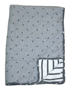 Cloud Island Porcupine Hedgehog Jersey Knit Baby Blanket Comforter Gray Stripe - Picture 1 of 2