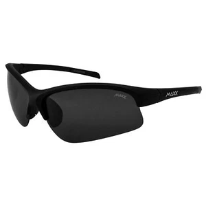 Maxx Domain Sport Golf Riding Sunglasses Black with Polarized Smoke Lens - Picture 1 of 7