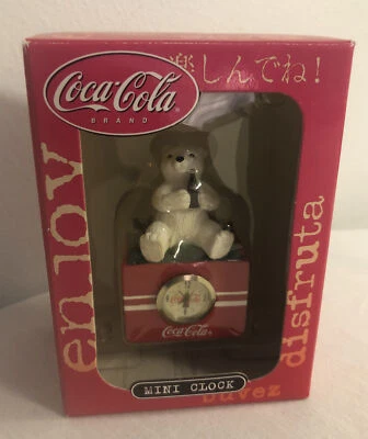 "Nuevo Mini Reloj Coca Cola Blanco Oso Polar Nuevo En Caja 3""" Foto 1 de 4