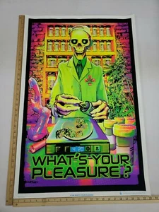 Original 2012 What's Your Pleasure Skelett Schwarzlicht Poster 23"x35" Skorpion - Bild 1 von 6