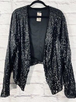 Torrid куртка женщин 4 США 4 X черный блестки открытый передний легкий новый - Изображение 1 из 4