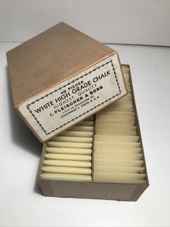 Vintage I. Fleischer & Sons White High Grade Chalk Sewing Pattern Making 48 pcs - Image 1 of 4