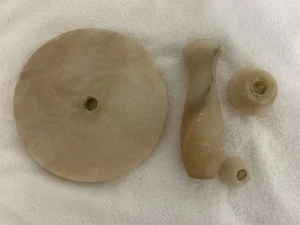 VINTAGE BRIDGE LAMP PARTS 4 ALABSTER BASE & SPACER PIECES SEE PHOTOS ! - Picture 1 of 7